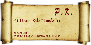 Pilter Kálmán névjegykártya